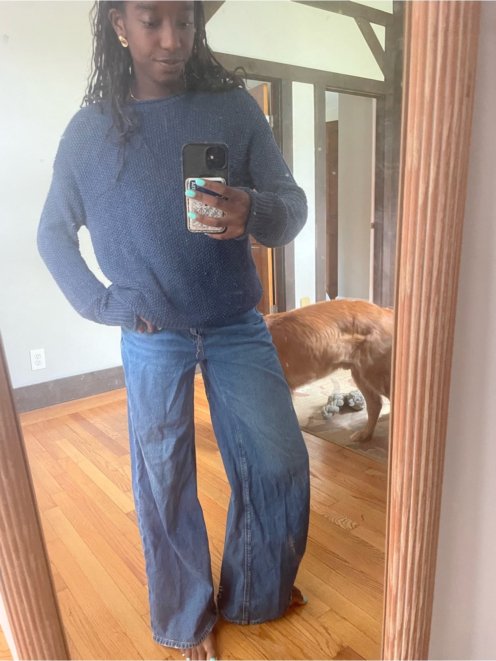 Navy Blue Crewneck Sweater - Picture 2 of 5